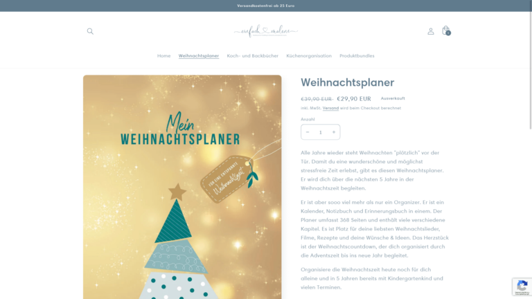 Produktseite von Einfach Malene