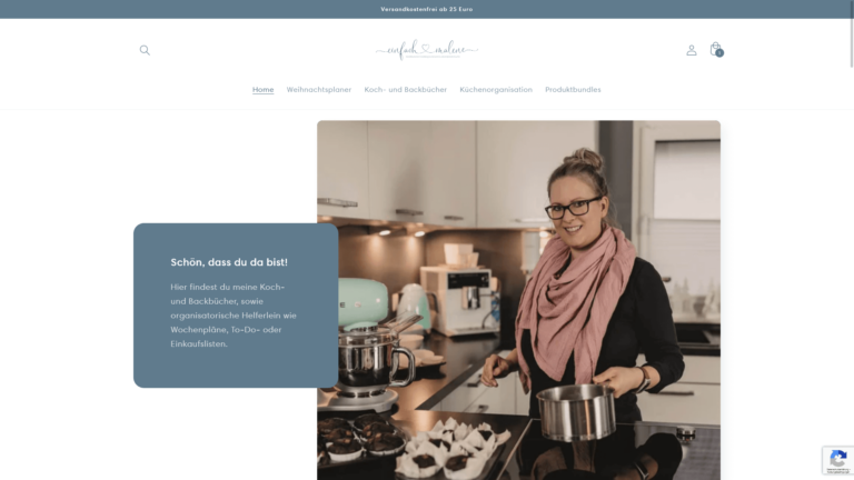 Startseite vom Onlineshop Einfach Malene