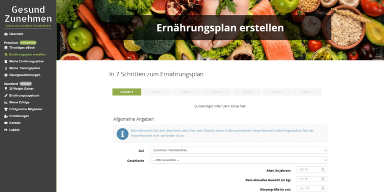 Ernährungsplan erstellen mit Wordpress