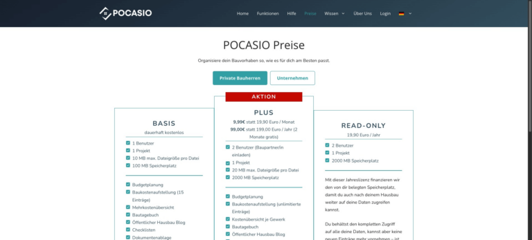 POCASIO Preise